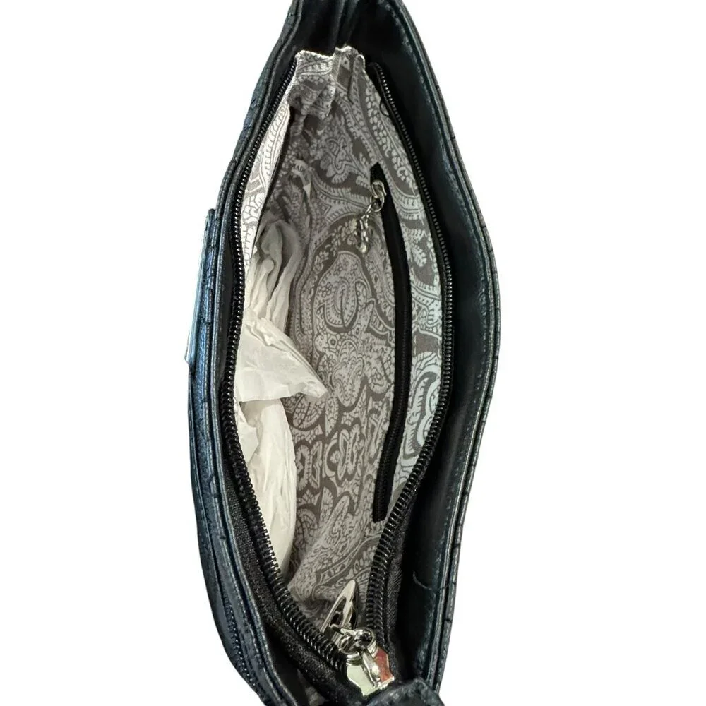 Bella Russo Black Quilted Vegan Leather Crossbody women's  Bag.  NWOT - Picture 3 of 7